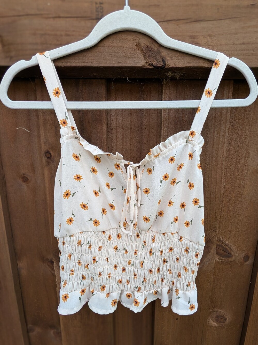🌻 Sleeveless Smocked Floral Top - Sienna Sky